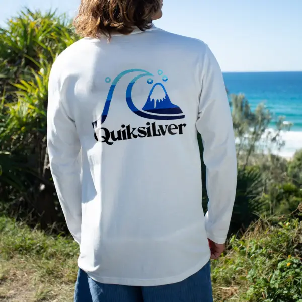 Men's T-Shirt Long Sleeve Vintage Surf Casual Outdoor Daily Tops White - Salolist.com 