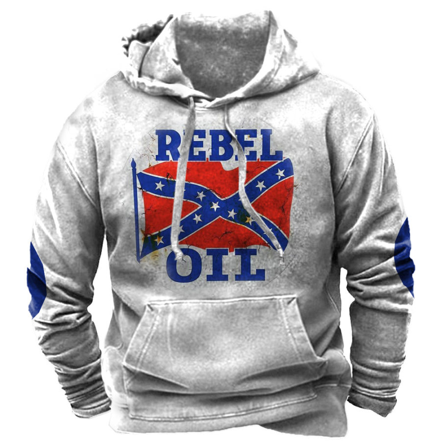 

Sweat-shirt à Capuche Avec Poche à Imprimé Vintage Motor Oil Pour Hommes