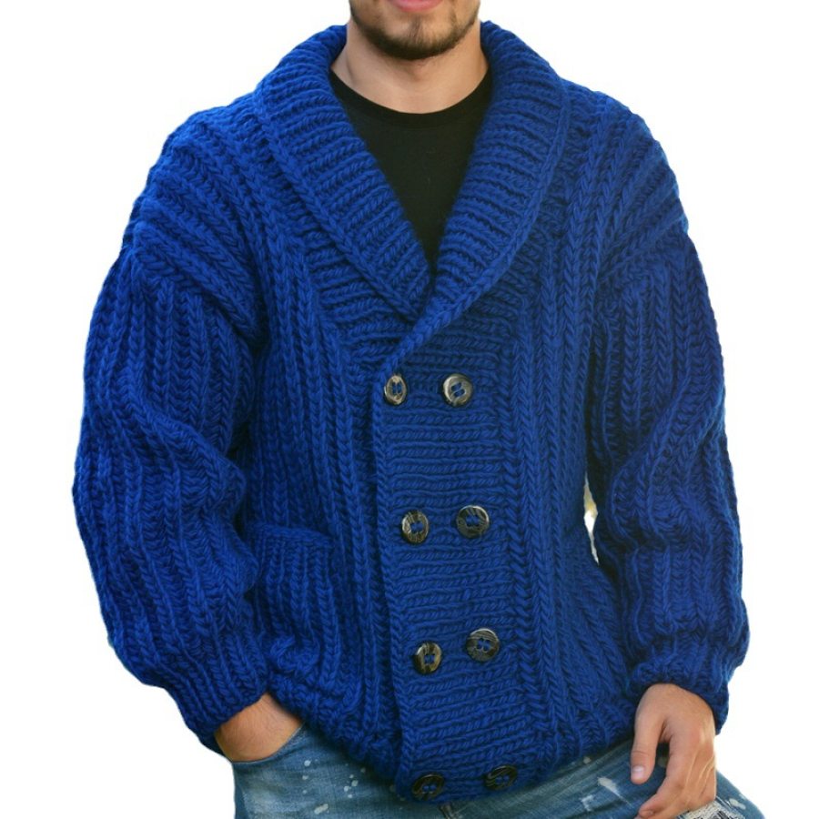 

Herbst Und Winter Retro Jacquard Pullover Herren Zweireiher Cardigan Pullover Jacke