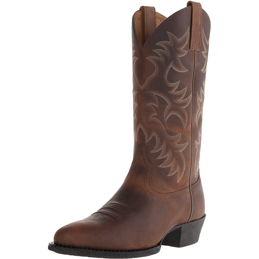 

Bottes De Cowboy Western Brodées à Talons Hauts Pour Hommes