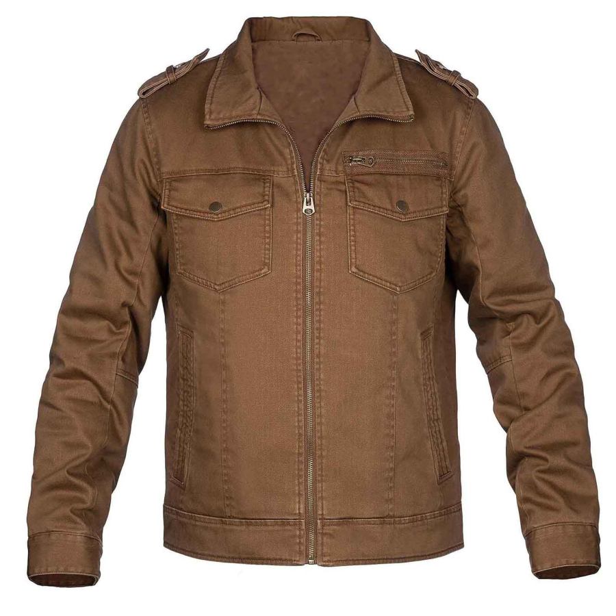 

Chaqueta De Hombre Vintage Táctico Militar Solapa Multibolsillo Manga Larga Abrigo Al Aire Libre