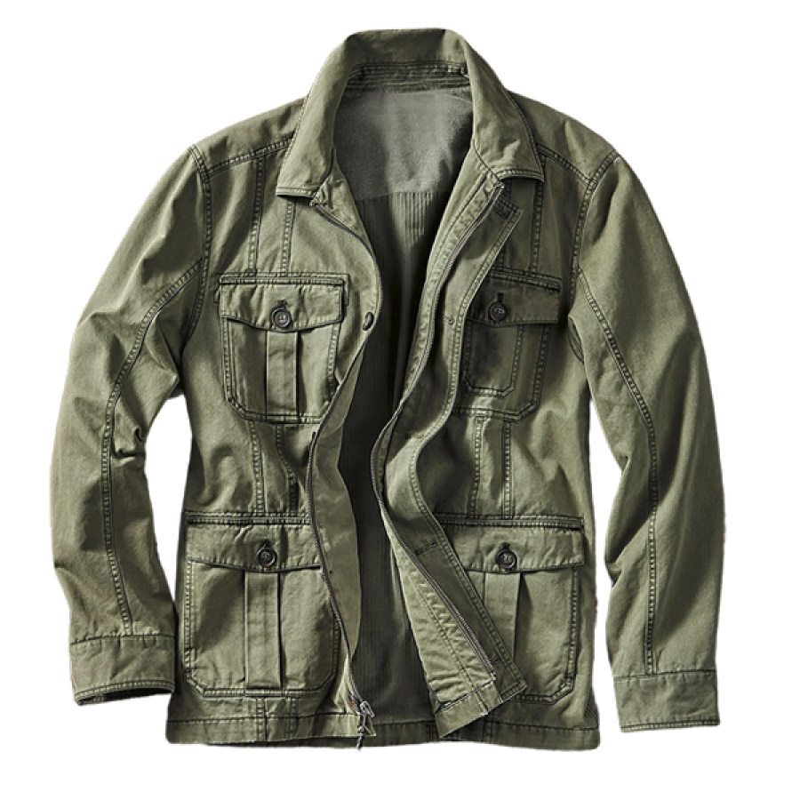 

Camisa Masculina Jaqueta Outdoor Com Vários Bolsos Jaquetas Verdes Leves Do Exército