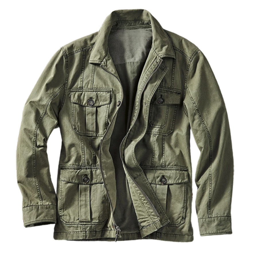 

Giacca Da Camicia Da Uomo Tasche Multiple Da Esterno Giacche Leggere Verde Militare