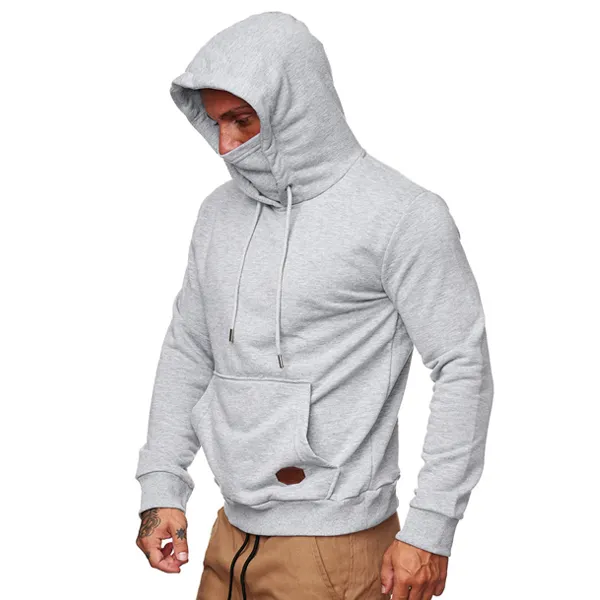 Men's Ninja Hoodie Multicolor Face Covering Hoodie - A Stylish And Comfy Casual Drawstring Sweatshirt - Blaroken.com 