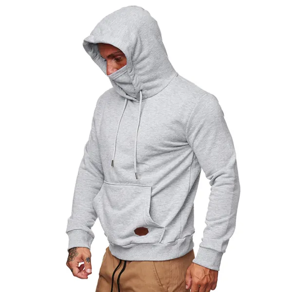 Men's Ninja Hoodie Multicolor Face Covering Hoodie - A Stylish And Comfy Casual Drawstring Sweatshirt - Cotosen.com