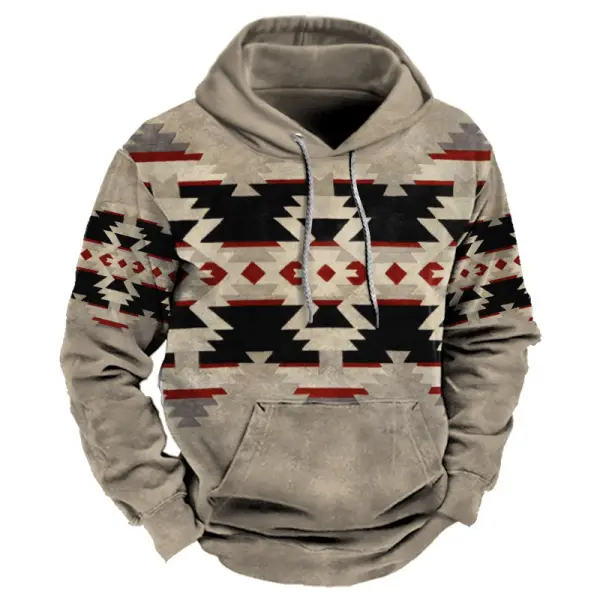Men's Hoodie Retro Ethnic Pattern Print Pocket Daily Casual - Honeylop.chimpone.com 