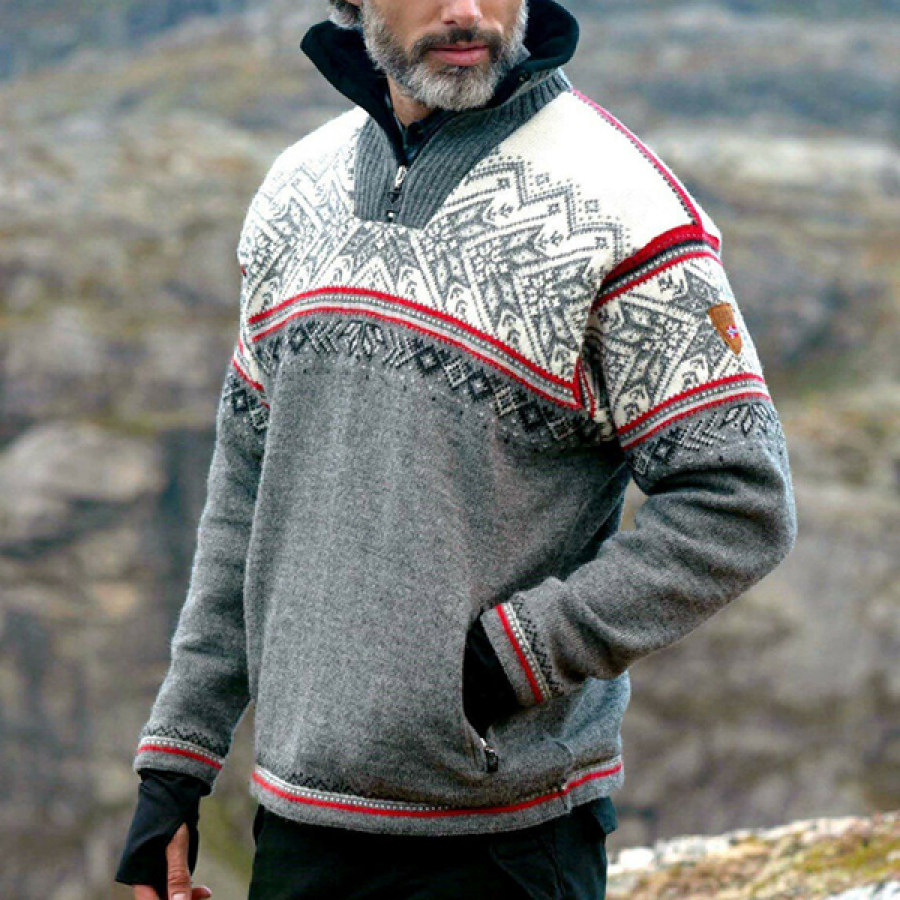 

Suéter Noruego Para Hombre Suéter Henley Resistente A La Intemperie Para Exteriores Otoño E Invierno Cálido