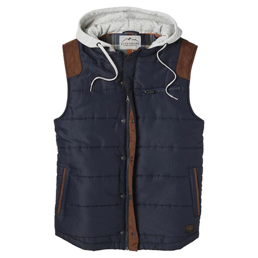 

Gilet Da Uomo Vintage In Piuma Leggera Con Cappuccio E Cerniera Tattica