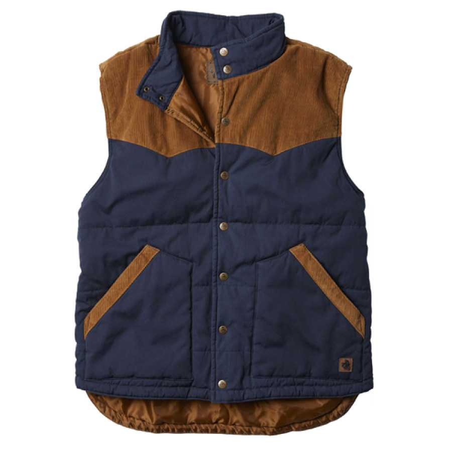 

Gilet In Velluto A Coste Retrò Da Uomo Giacca Da Gilet Tattica Con Colletto A Scatto Tattico A Blocchi Di Colore Retrò Da Esterno