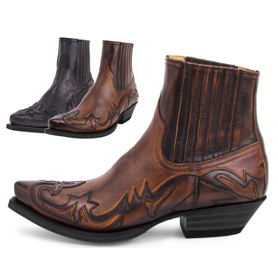 

Bottes Martin Rétro Pour Hommes Bottes De Cow-boy Western à Talons Hauts