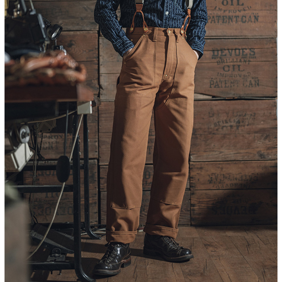 

Bronson Double Knee Work Pants High Waist Vintage Rugged Style Canvas Trousers
