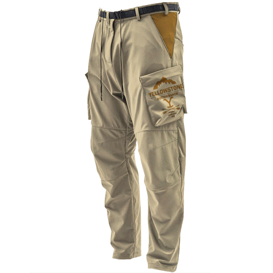 

Pantaloni Cargo Affusolati Con Stampa Yellowstone Vintage Ad Asciugatura Rapida Da Uomo