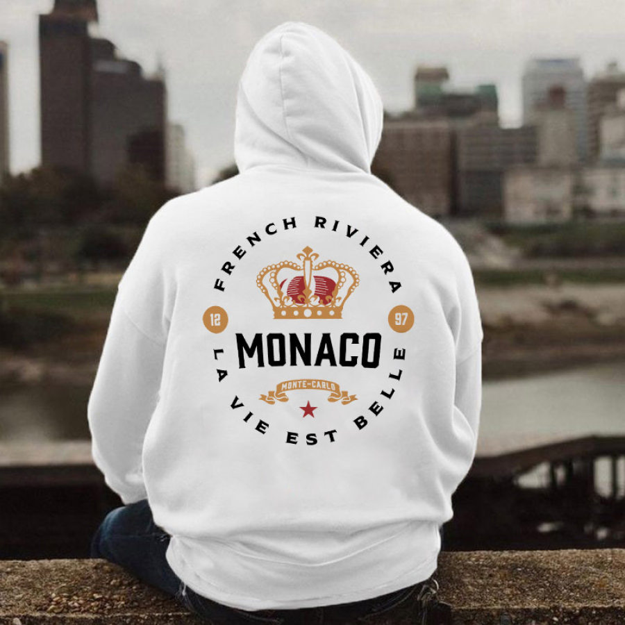 

Men's Hoodie Vintage Monaco Monte-Carlo Long Sleeve Casual Daily Tops