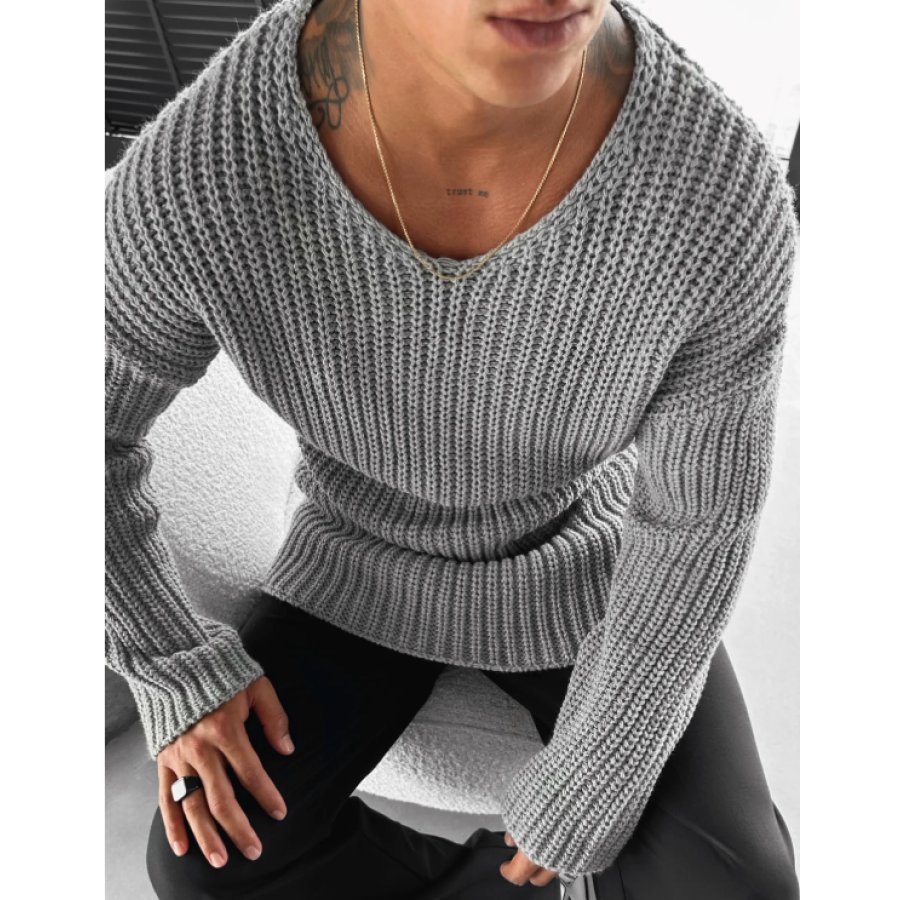 

Men Street V Nect Regular Fit Open Knit Sweater