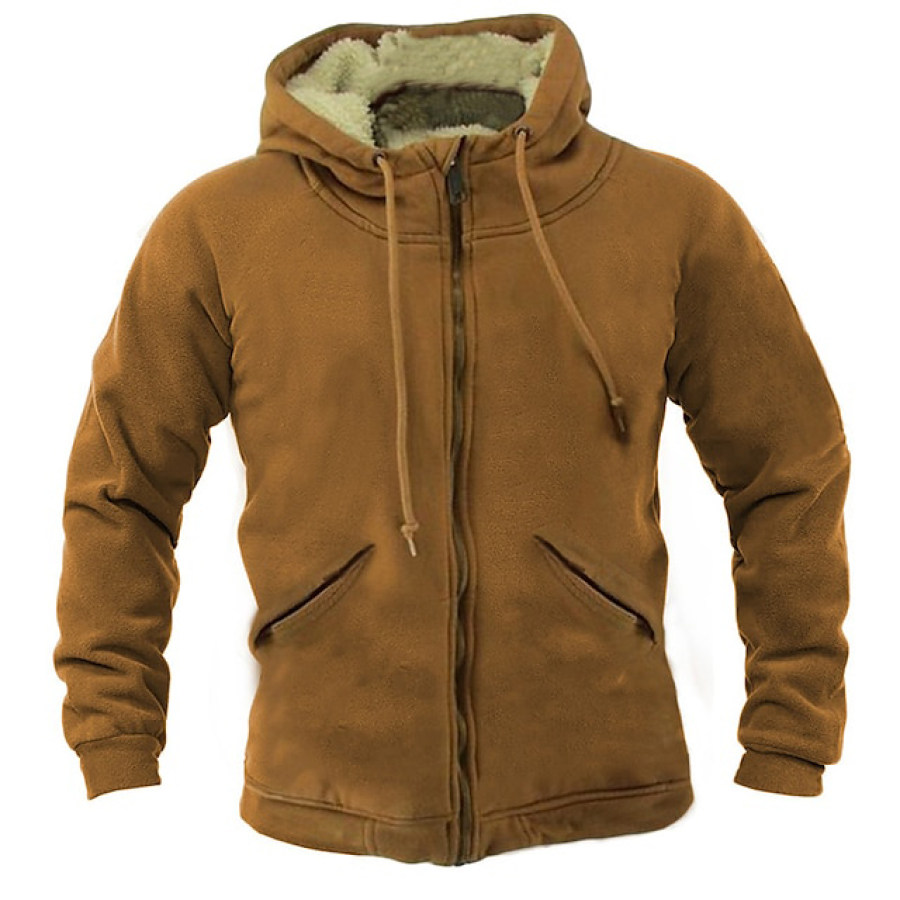 

Men's Zipper Hoodie Jacket Fleece Outdoor Casual Daily Coat