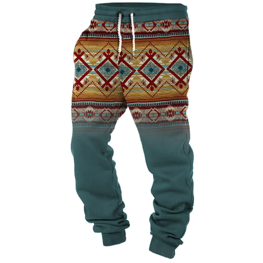 

Pantalones De Chándal Para Hombre Pantalones Deportivos Vintage Casuales Aztecas étnicos Occidentales