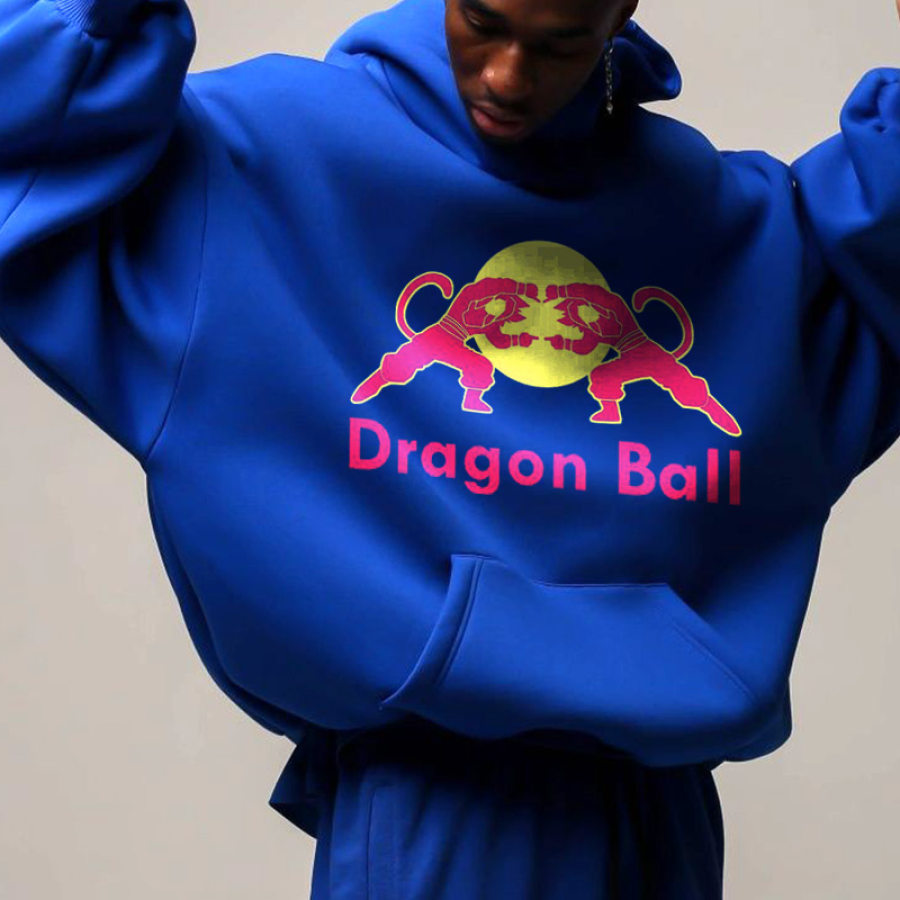 

Men's Oversized Hoodie Print Graphic Comfort Pocket Street Hooded Sweatshirt Blue