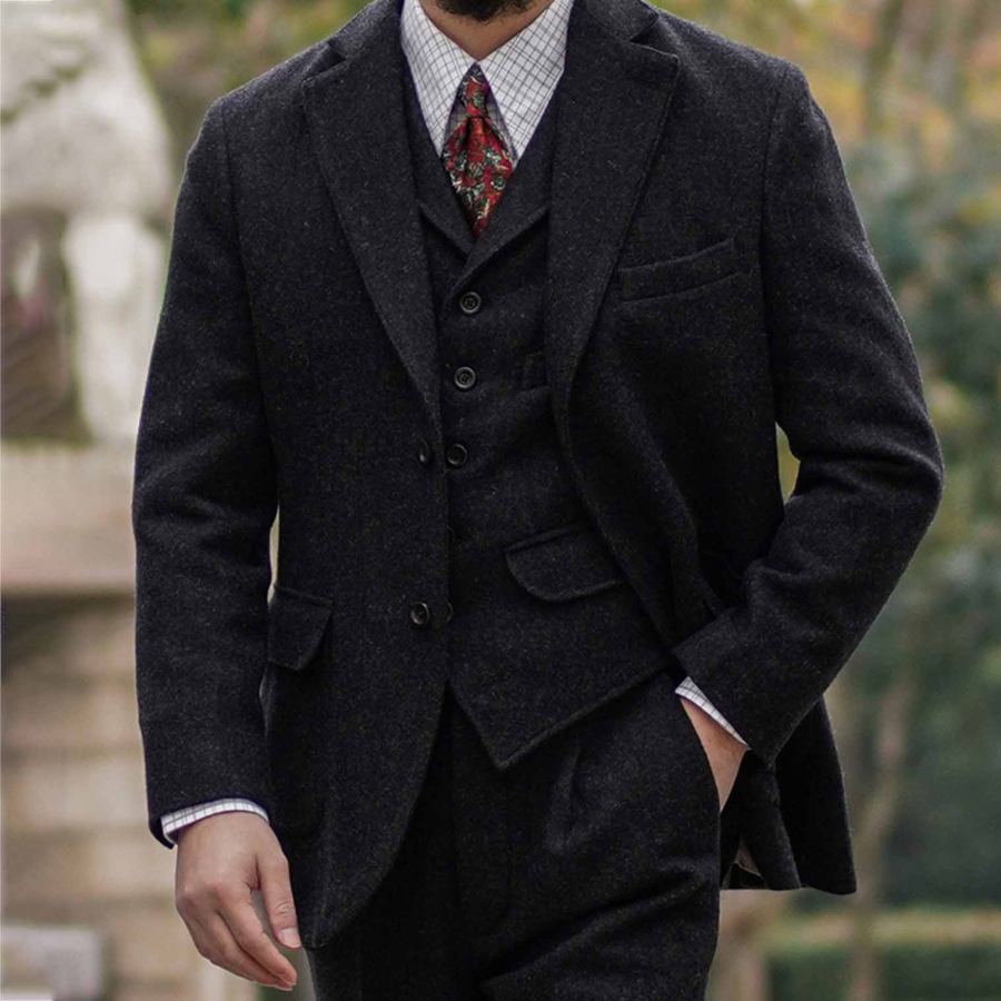 

Giacca Da Uomo In Tweed Grigio Antracite Degli Anni '30
