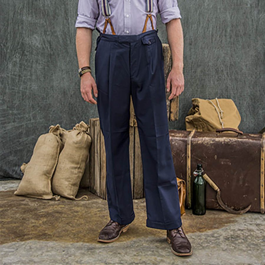 

Pantalones De Trabajo De Granjero Con Espalda De Cola De Pez Vintage De Los Años 40 Con Tirantes Para Hombre