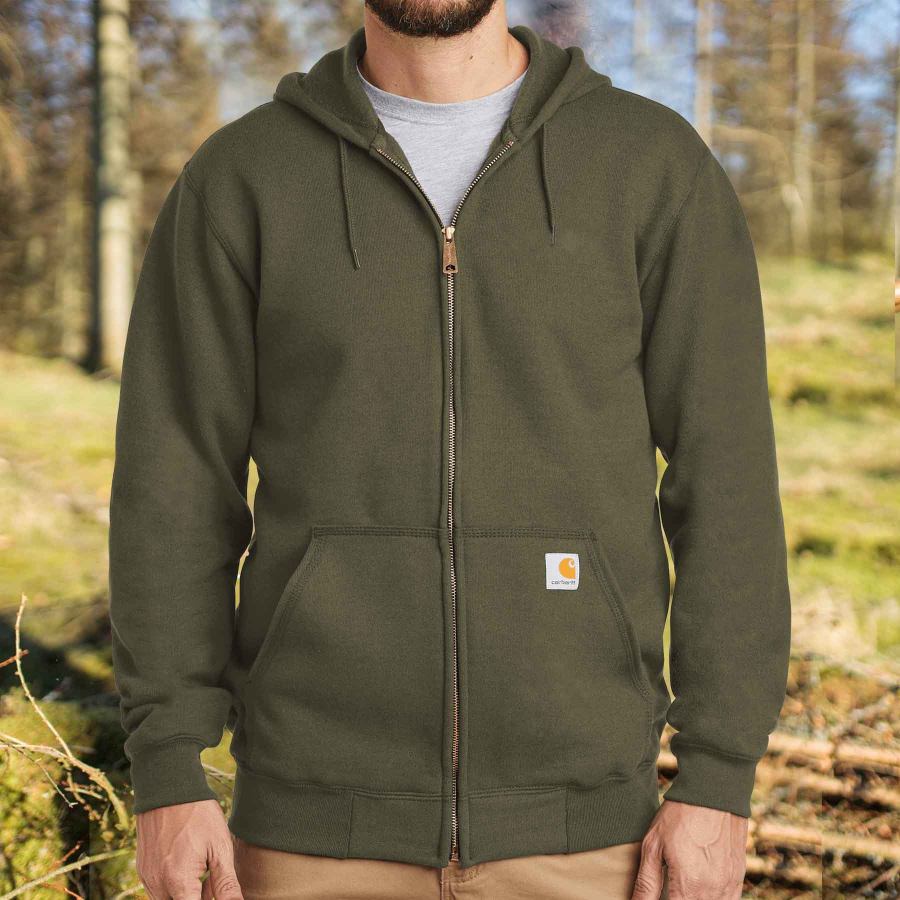 

Men's Fleece Full Zip Up Hoodie Vintage Outdoor Casual Daily Jacket