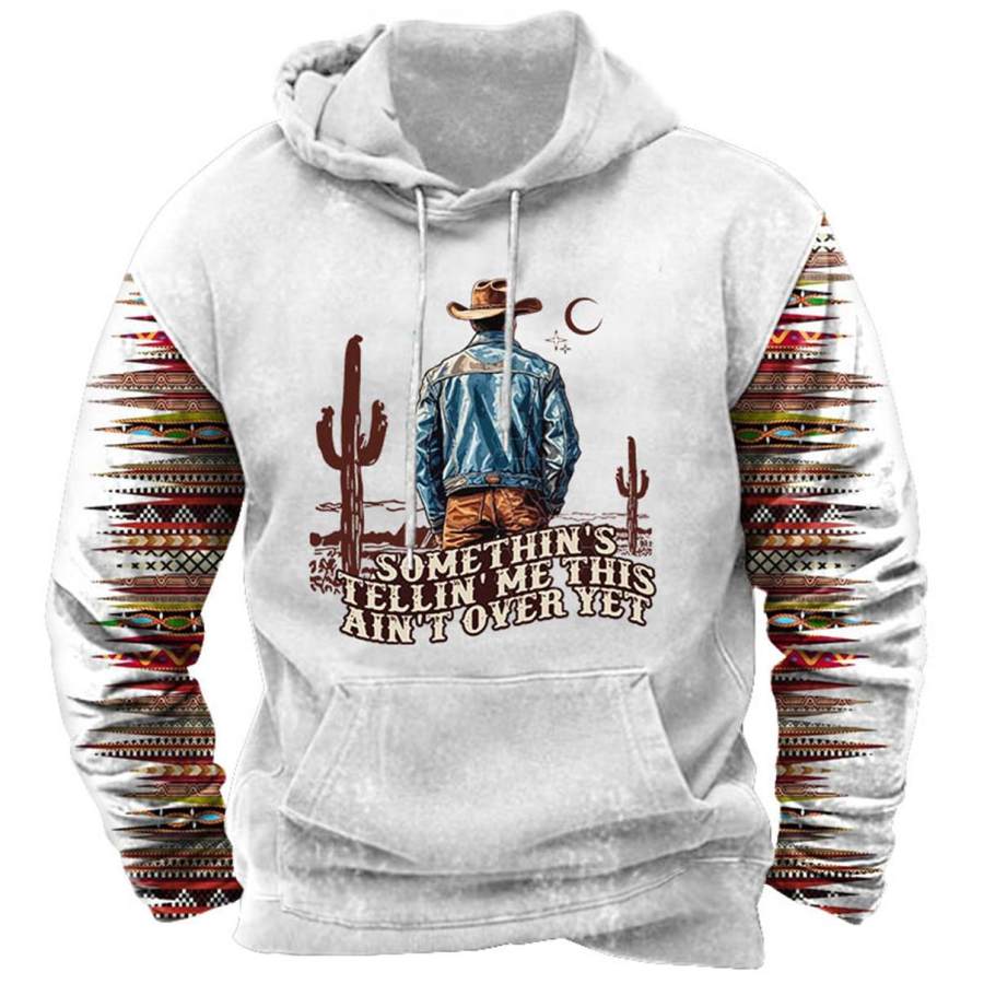 

Sudadera Con Capucha Para Hombre Estilo Vintage Azteca Occidental Vaquero Bolsillo Manga Larga Talla Grande Para Uso Diario