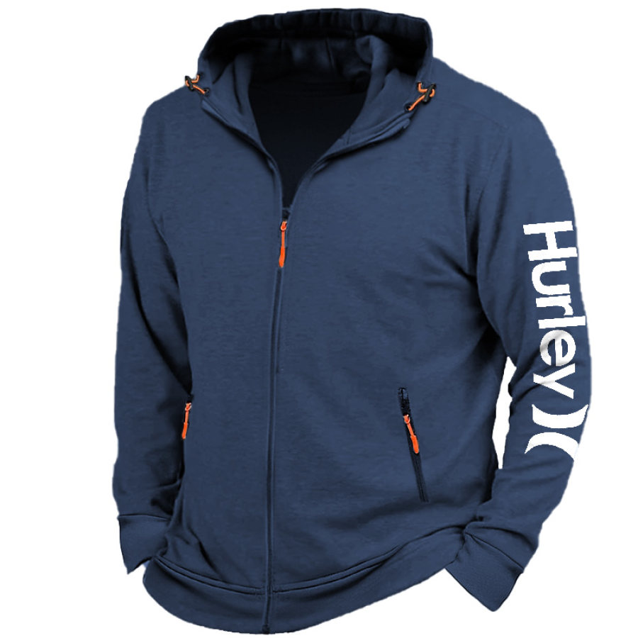 

Giacca Da Uomo Con Cappuccio E Zip Intera Tasca Esterna Con Zip Giacca Casual Quotidiana