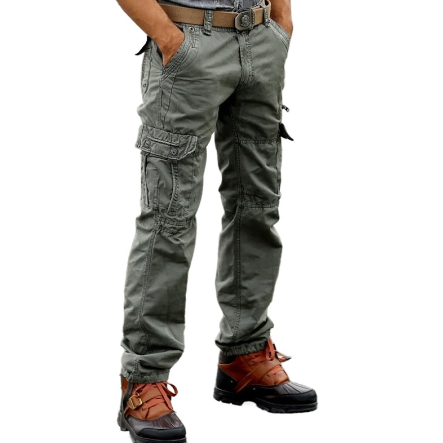 

Pantalon De Travail Décontracté Pour Hommes Rétro Multifonctionnel Avec Poches Pantalon D'extérieur