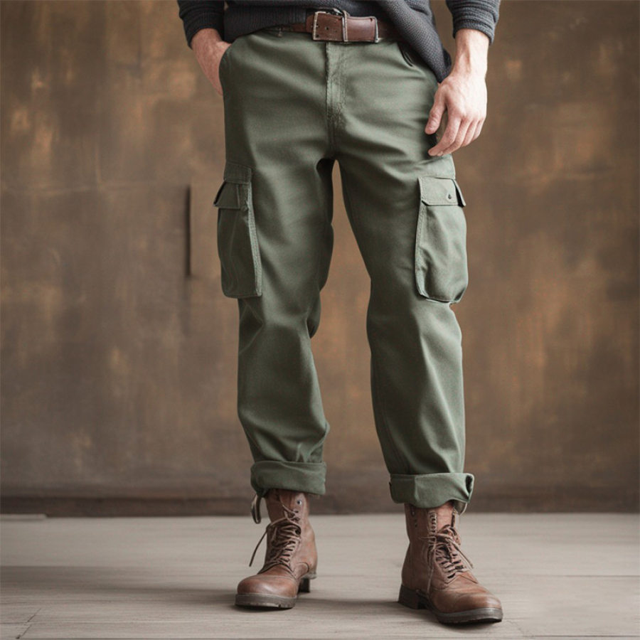 

Pantaloni Casual Cargo Da Uomo Pantaloni Da Esterno Tascabili Semplici Retrò