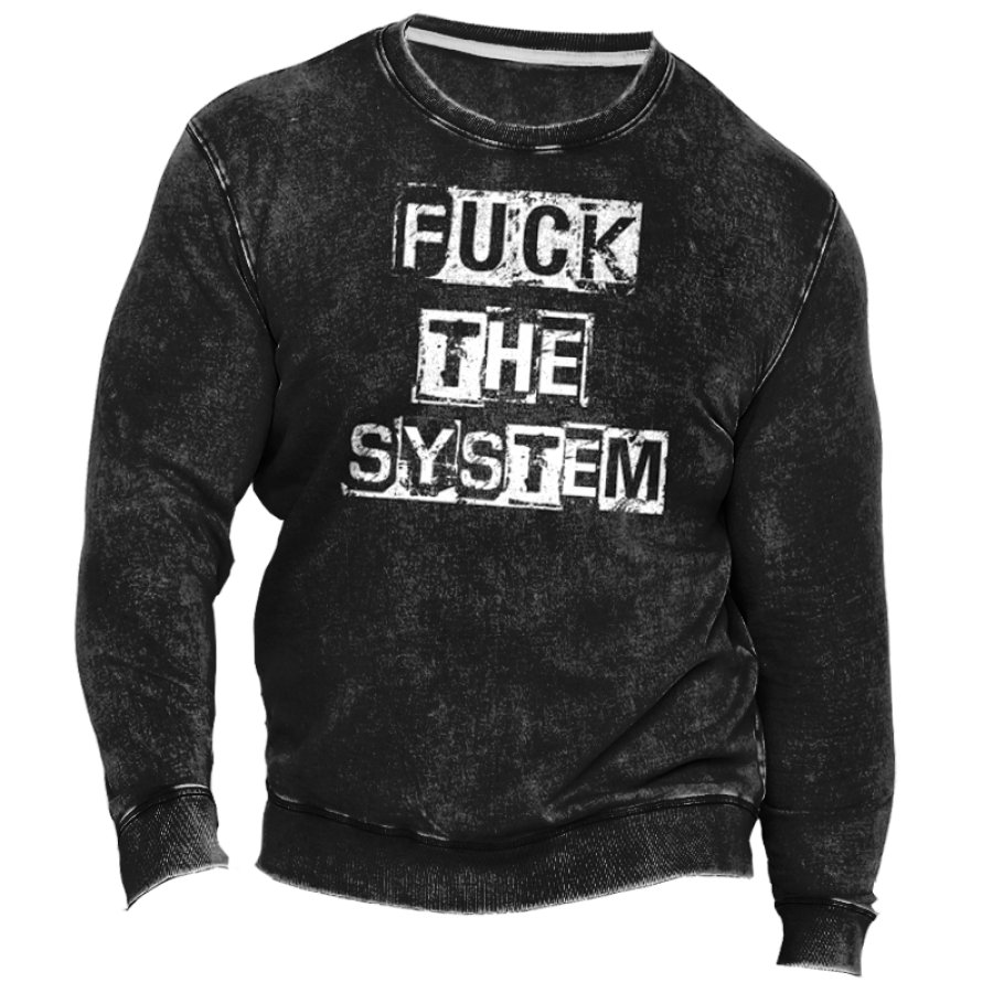 

The System Still Falling Sudadera Cómoda Con Cuello Redondo Y Estampado Para Hombre