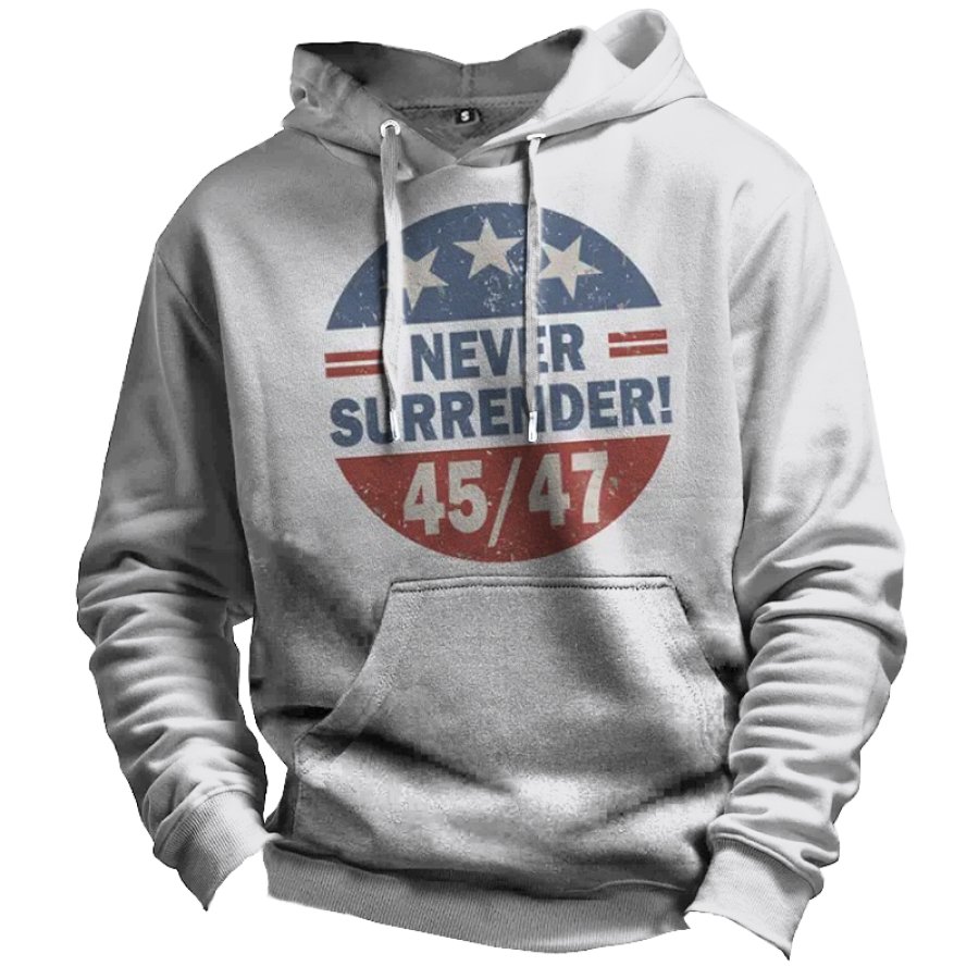 

Never Surrender Moletom Com Capuz Confortável E Estampado Masculino