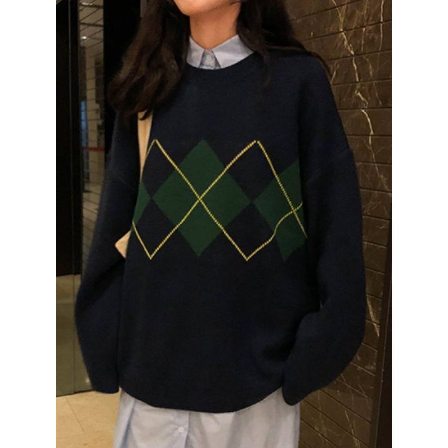 

Linger Contrast Knit Pullover Sweater