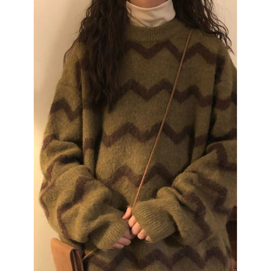 

Maglione Pullover Vintage Lavorato A Maglia A Righe