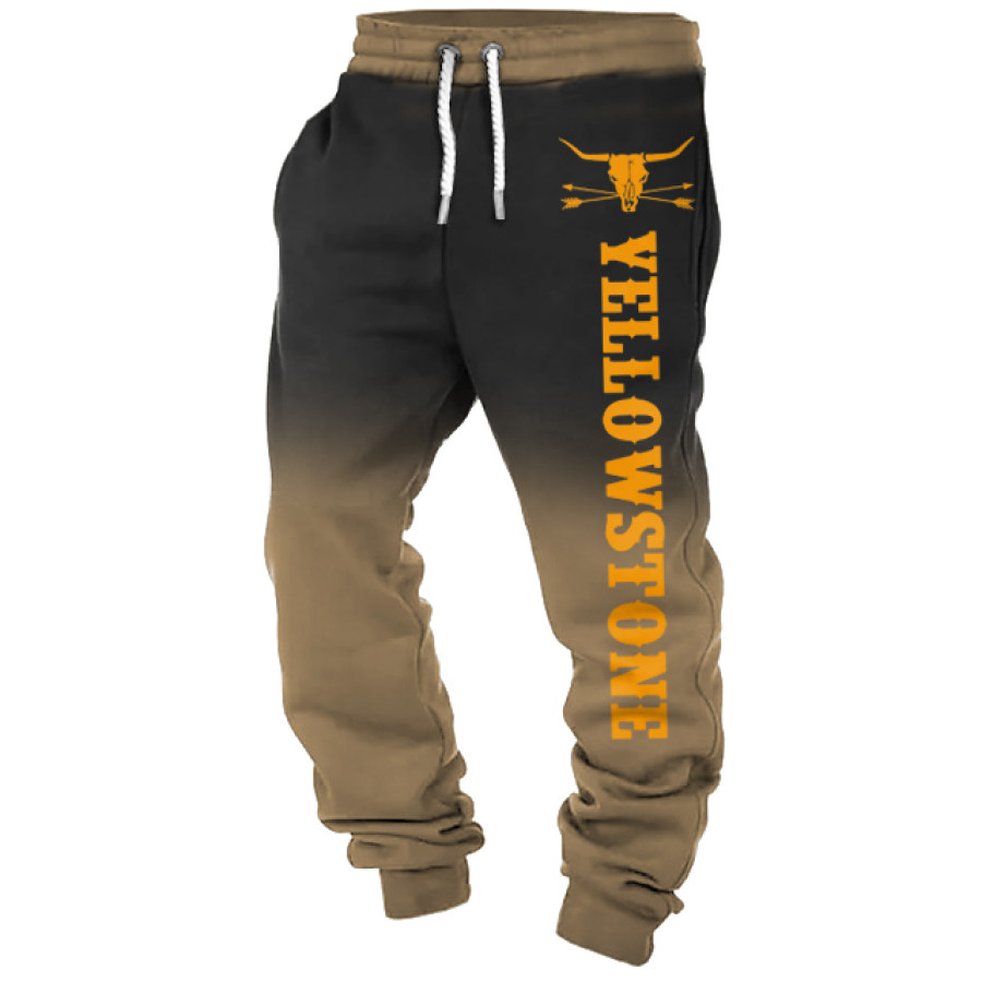 

Men's Sweatpants Western Yellowstone Gradient Casual Vintage Sports Pants