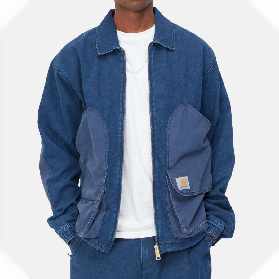 

Men's Jacket Denim Vintage Pocket Lapel Outdoor Coat Blue