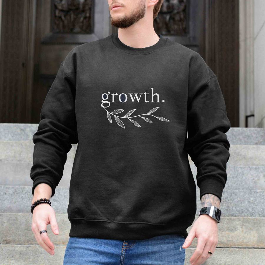 

Men's Sweatshirt Vintage Growth Mindset Aesthetic Long Sleeve Casual Daily Tops