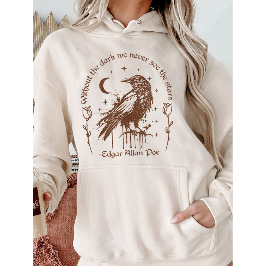 

Edgar Allan Poe Vintage Sudadera Con Capucha Con Estampado De Cuervo Y Calavera Oscura