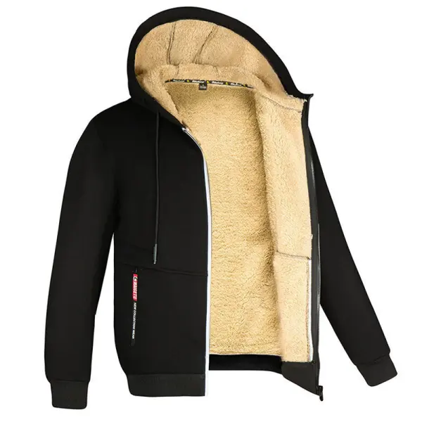 Men's Zip Hoodie Sweatshirt Sherpa Hoodie Jacket Sweat Jacket Apparel Hoodies - Mosaicnew.com 