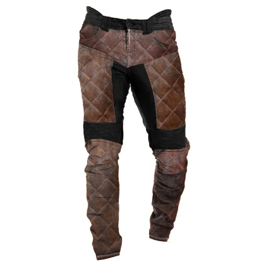 

Мужские винтажные бархатные контрастные мотоциклетные брюки из оленьей кожи уличные тактические брюки