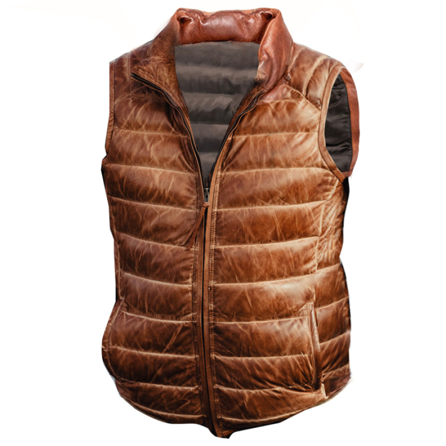 

Gilet Da Uomo In Calda Pelle Di Daino Trapuntata Vintage