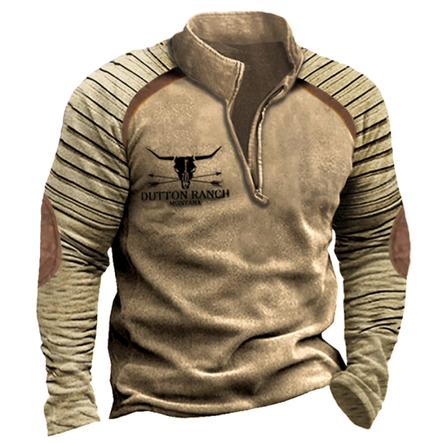 

Men's Vintage Zip Collar Sweatshirt