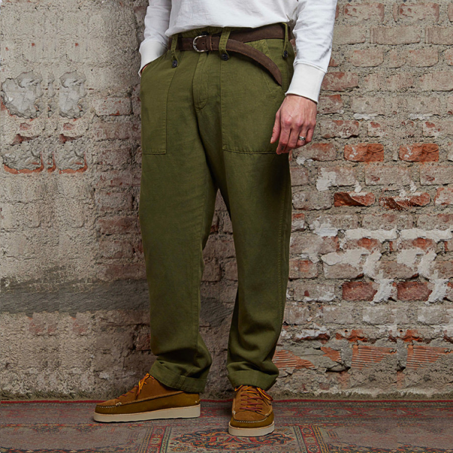 

Pantaloni Cargo Retrò Da Uomo Pantaloni Da Lavoro Quotidiani Tattici Multitasche Casual