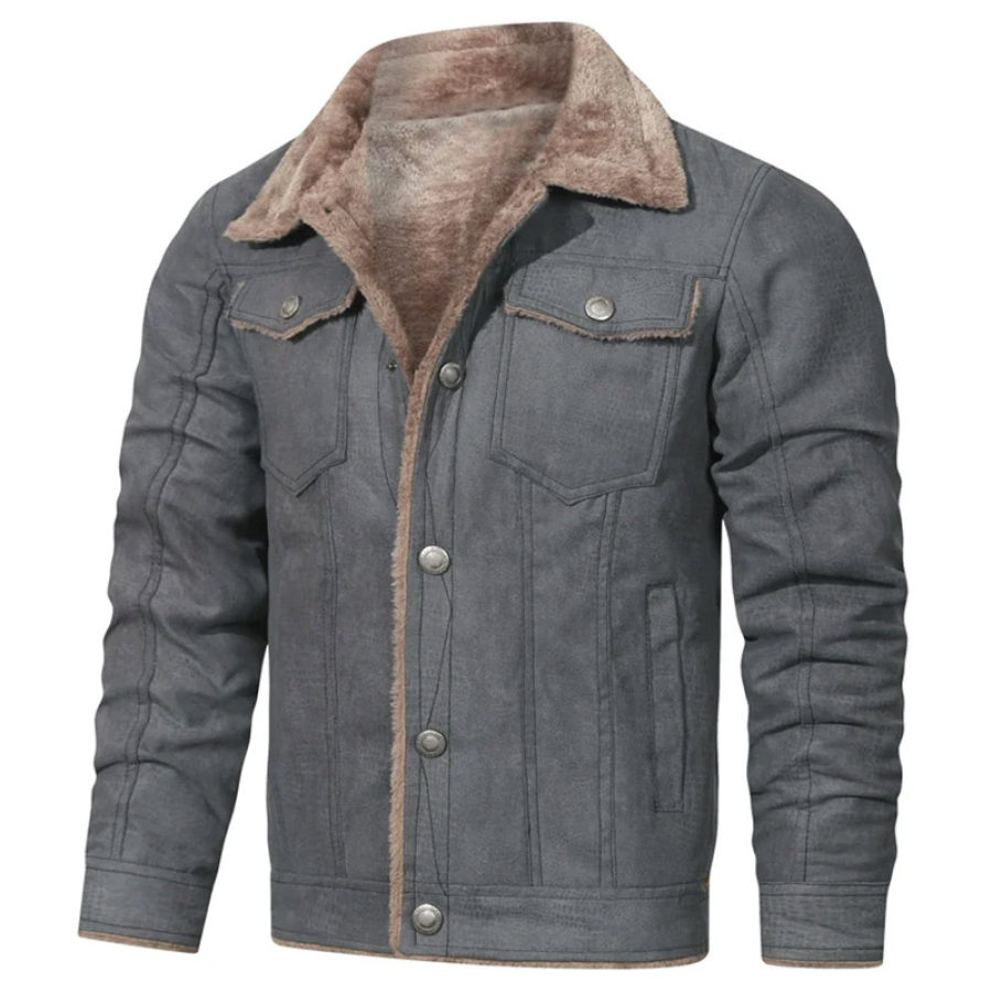 

Chaqueta De Trabajo Con Solapa De Forro Polar De Invierno Para Hombre