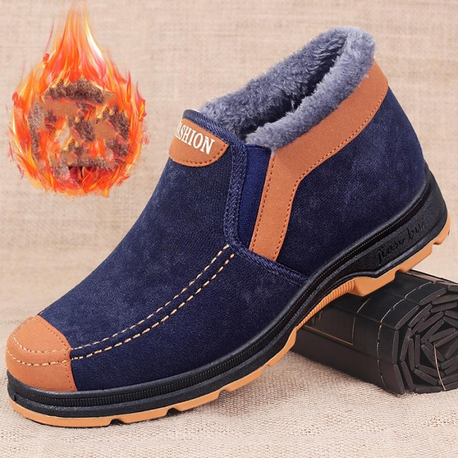 

Botas De Nieve Cálidas Para Hombre Y Zapatos De Algodón Grueso Con Forro Polar