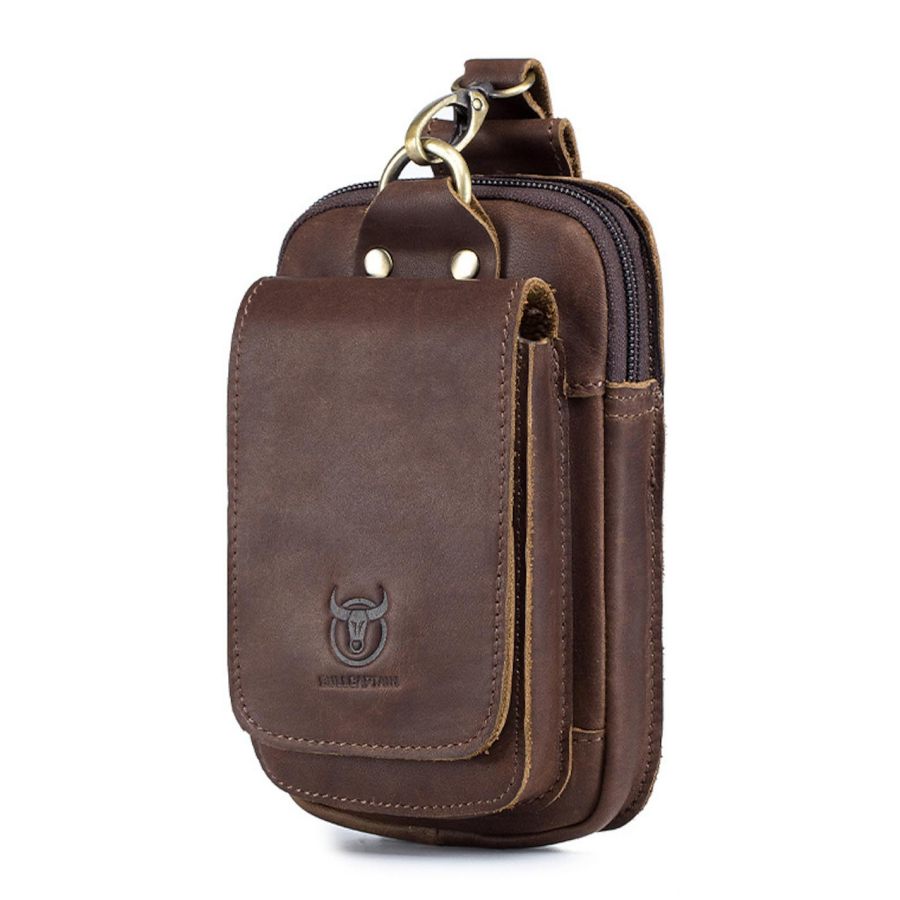 

Men's First-layer Cowhide Mobile Phone Multifunctional Waist Bag