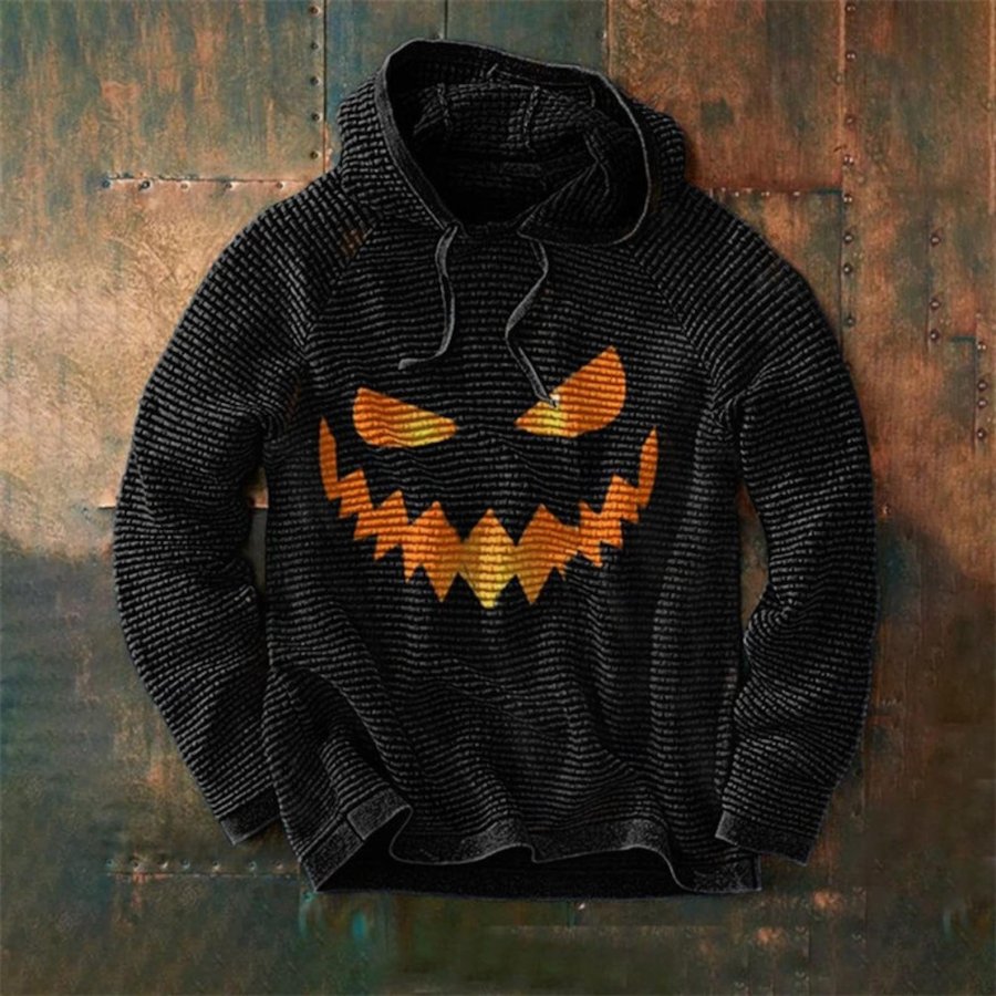 

Felpa Con Cappuccio Halloween Zucca Da Uomo Maglione Halloween Zucca Nera