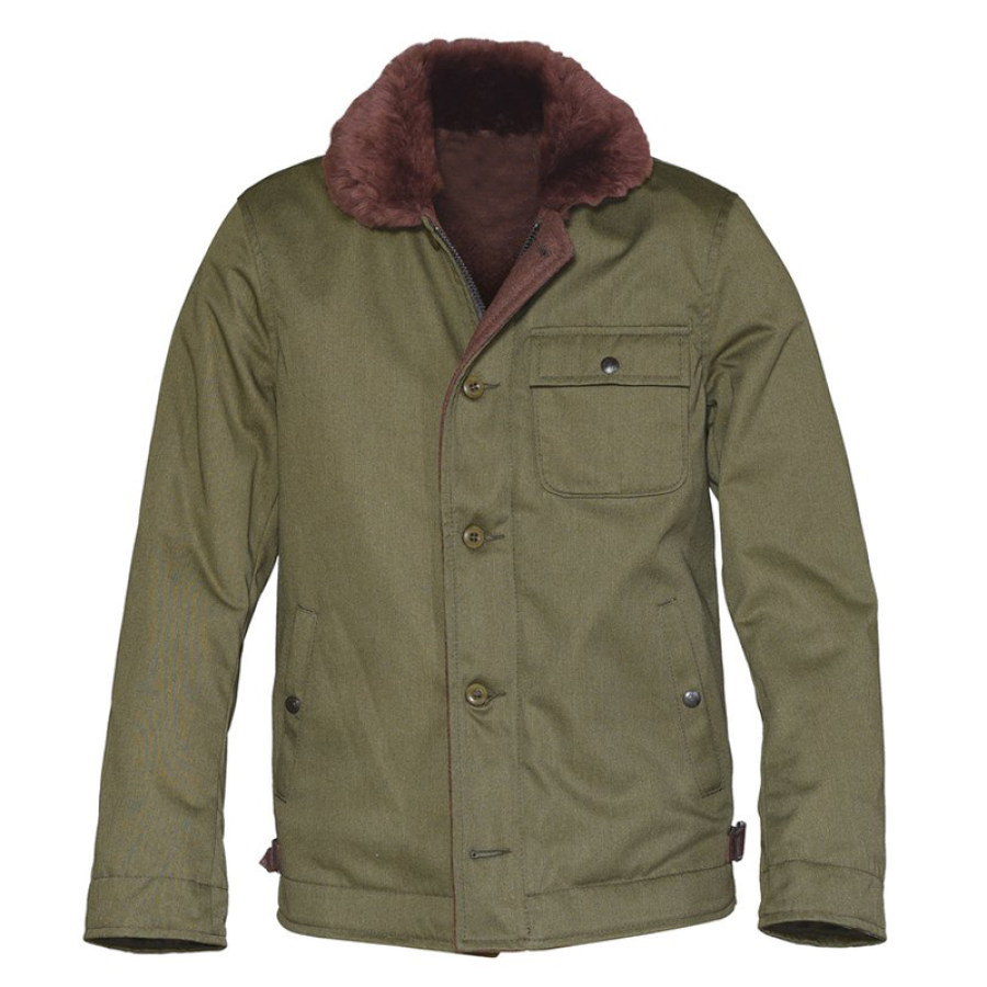 

Veste Tactique D'extérieur Avec Poche Cargo Et Col En Fourrure Pour Hommes