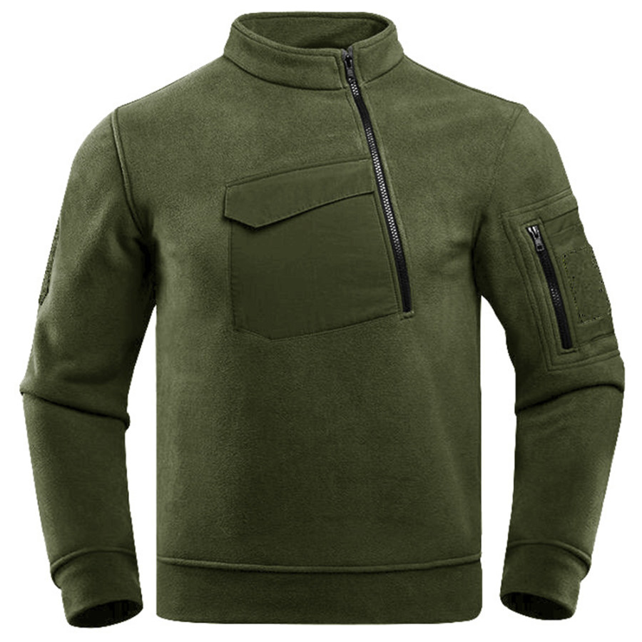 Men's Outdoor Tactical Pocket Fleece Sweatshirt