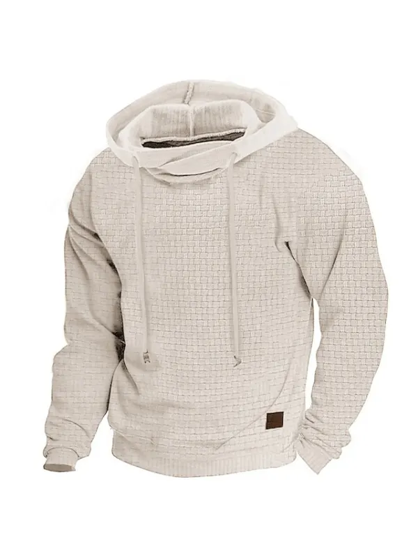 Men's Hoodie Outdoor Sports Solid Color Long Sleeve Daily Tops Apricot - Godeskplus.com 