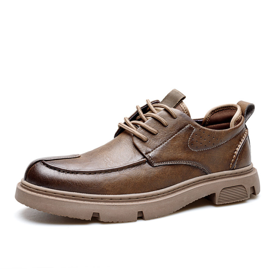

Herren-Arbeitslederschuhe Im Vintage-Stil Im Lässigen Britischen Stil