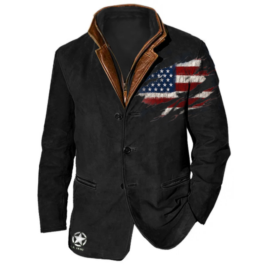 

Chaqueta Táctica Del Ejército De EE. UU. Para Hombre Abrigos De Longitud Media Con Cuello De Cuero De Solapa De Doble Capa